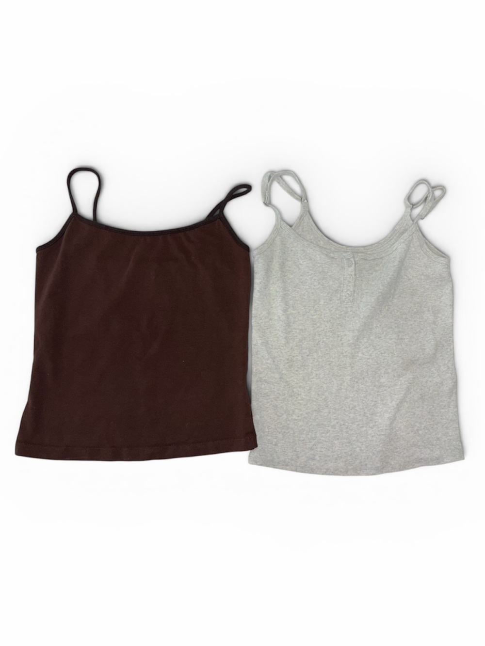 Women's crop Tank Top Set — Brown and Gray